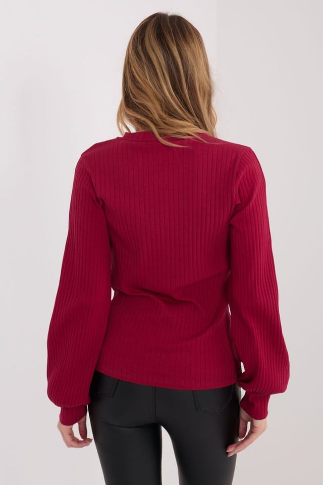 Love Lace Love Lace Women's Embroidered Stripe Casual Pullover Blouse in Red - 3