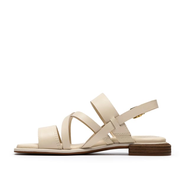 Clarks Clarks Women's Ariany Strap Cream Leather Flat Sandals in Light Sand - 2