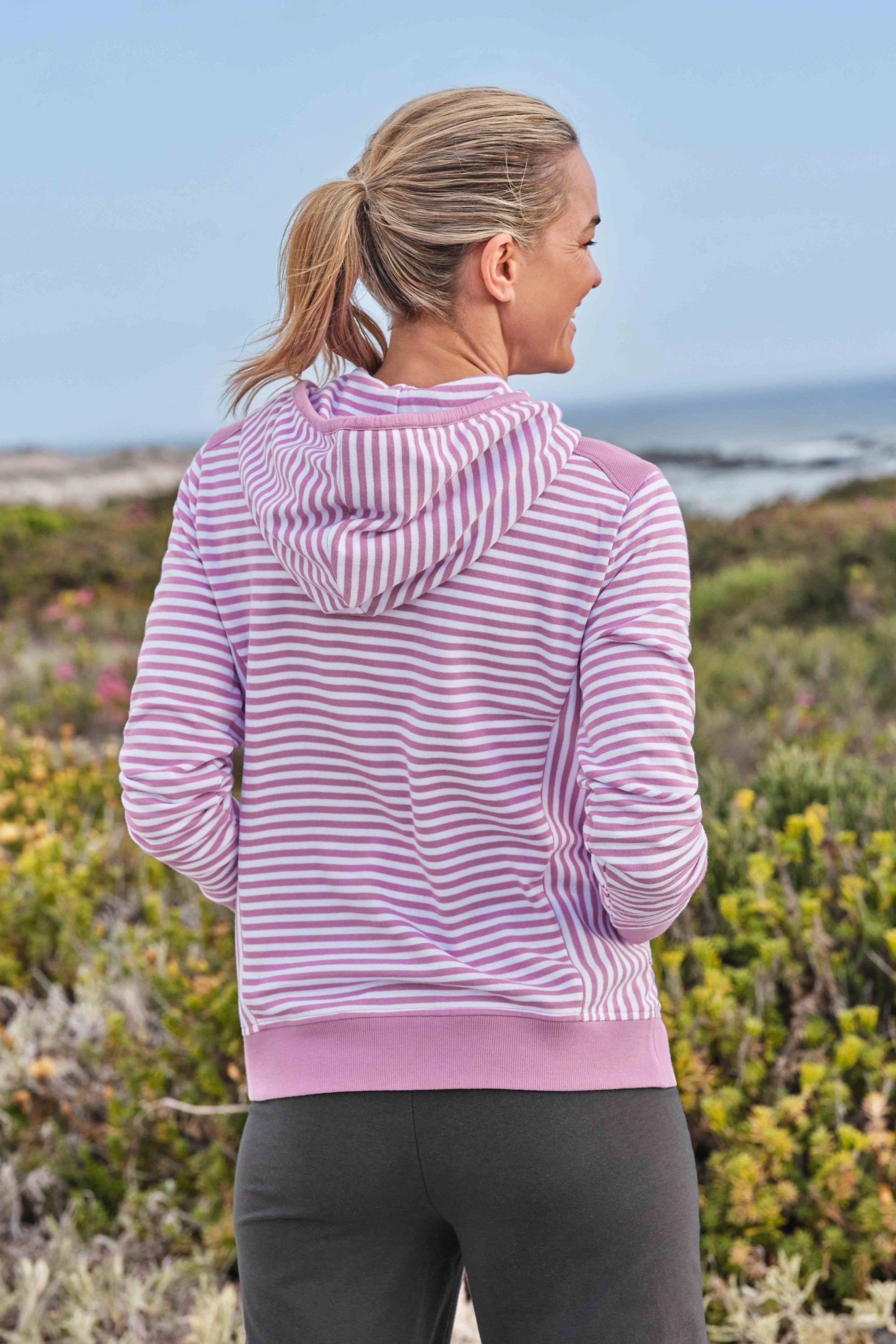 WoolOvers WoolOvers Women's Ambleside Zip Through Hooded Sweatshirt in Pink - 3