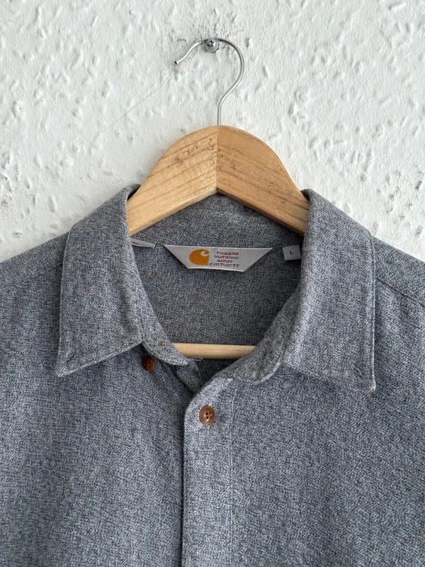 Carhartt Men's Carhartt Cram Grey Cotton Button Down Shirt - size L