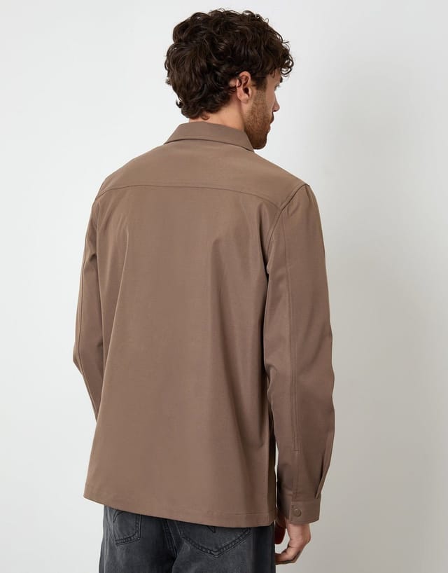 Threadbare threadbare Men's Cargo Pocket Shacket in Brown - 2