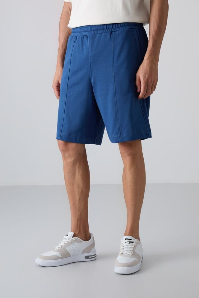 Tommy Life Tommy Life Men's Knit Sweat Shorts in Blue - 2