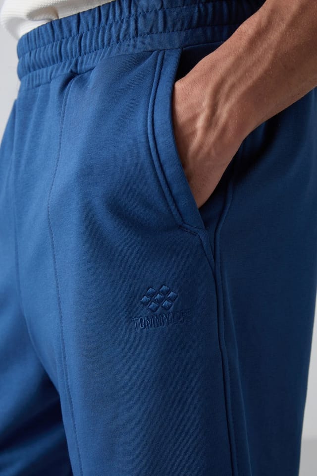Tommy Life Tommy Life Men's Knit Sweat Shorts in Blue - 3