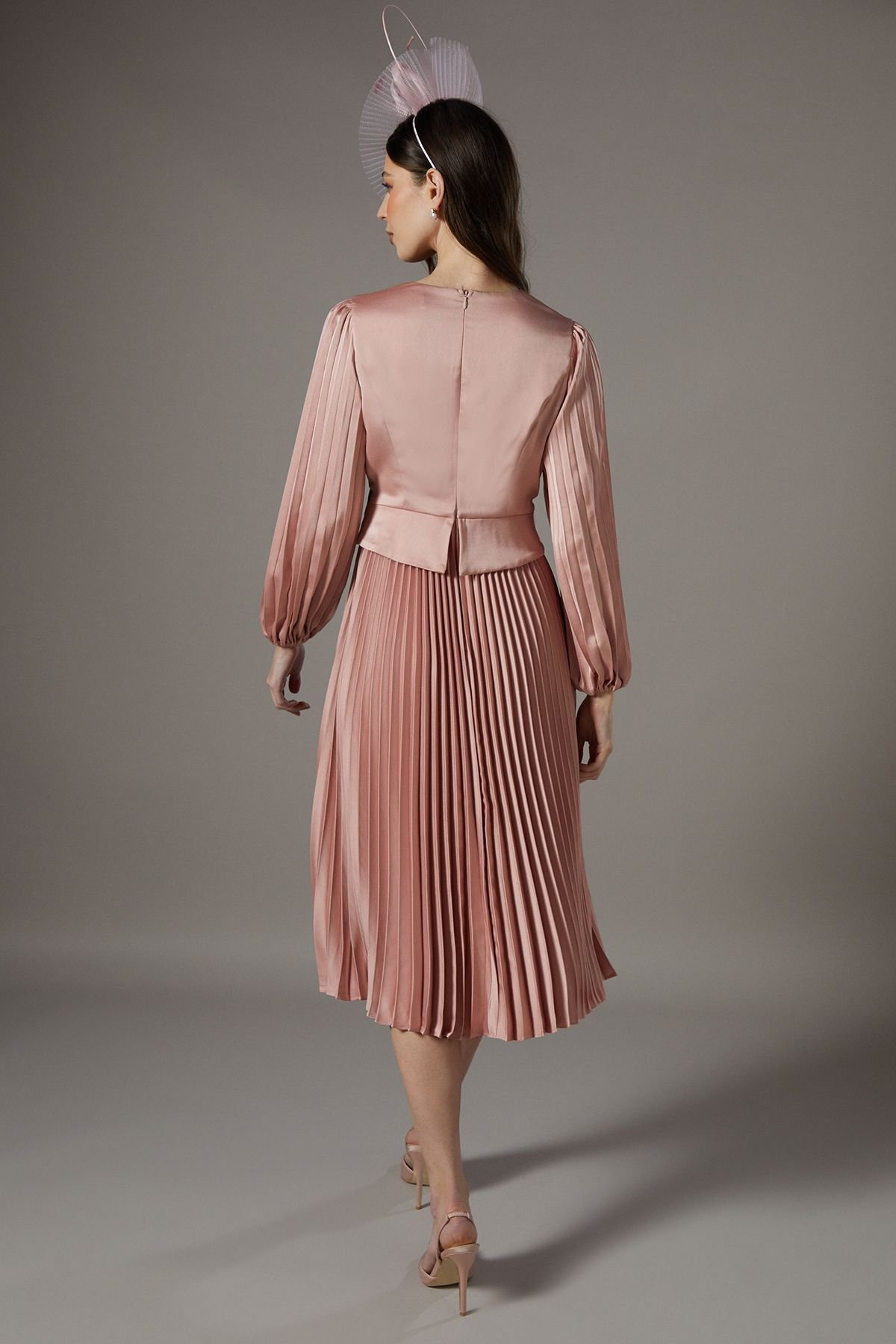 Coast Coast Women's Petite Pleat Skirt Midi Dress in Rose - 3