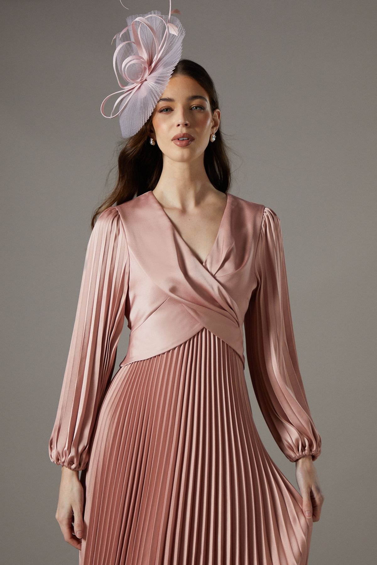 Coast Coast Women's Petite Pleat Skirt Midi Dress in Rose - 4