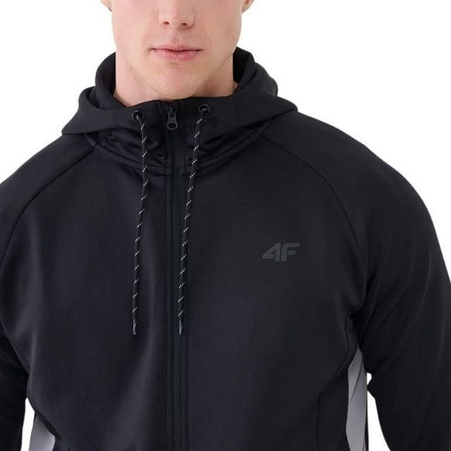 4F 4F Men's FNK M513 Full Zip Hoodie in Black - 3