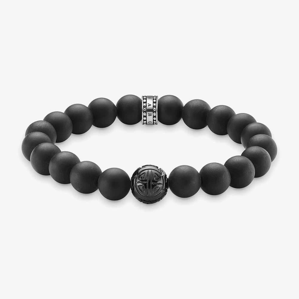 Thomas Sabo THOMAS SABO Men's Matte Obsidian Bracelet A1085-023-11-M in Black