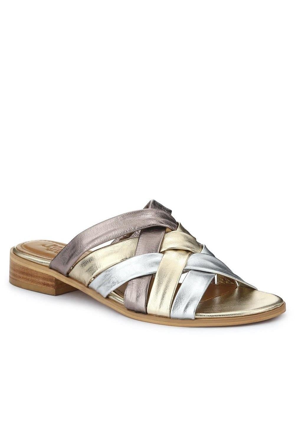 Jones Bootmaker Jones Bootmaker Women's Imalda Smart Leather Mules in Metallics