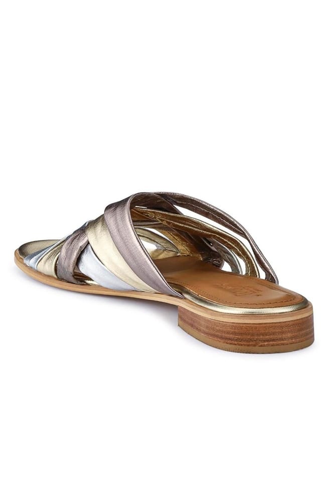 Jones Bootmaker Jones Bootmaker Women's Imalda Smart Leather Mules in Metallics - 3