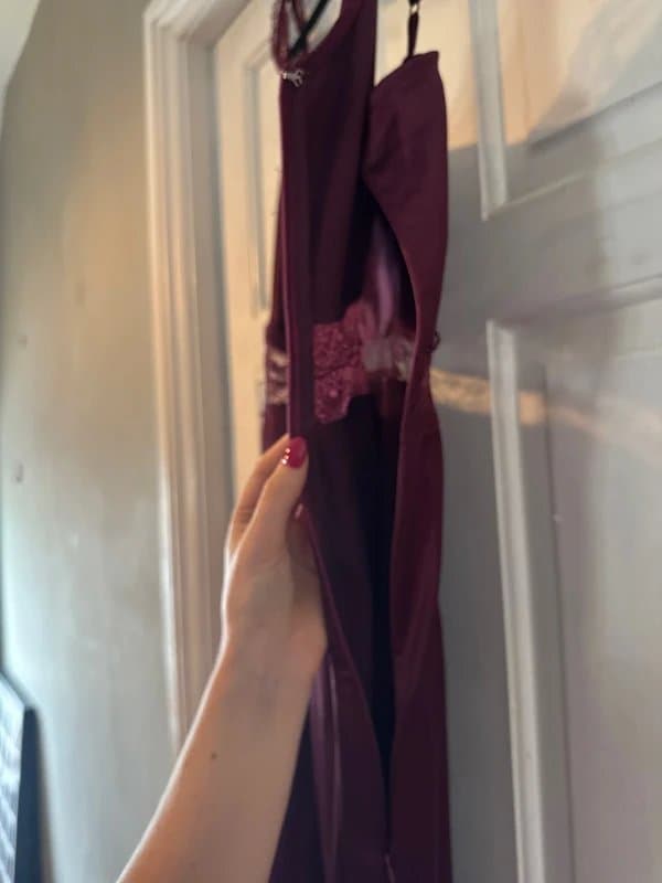 Never Fully Dressed Never fully dressed petite satin burgundy dress