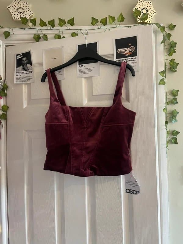 ASOS Asos crushed velvet corset top
