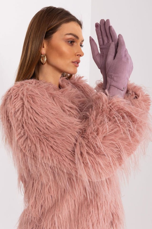 Love Lace Love Lace Women's Elegant Touchscreen Gloves Embroidered Flower Two Material Thumb Index in Violet - 3
