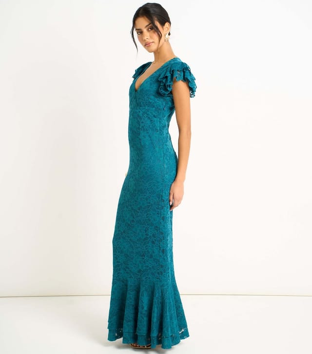 Gini London Women's Lace V Neck Maxi Dress Gini London New Look - 3