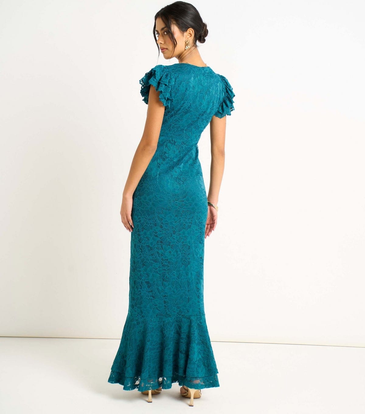 Gini London Women's Lace V Neck Maxi Dress Gini London New Look - 4