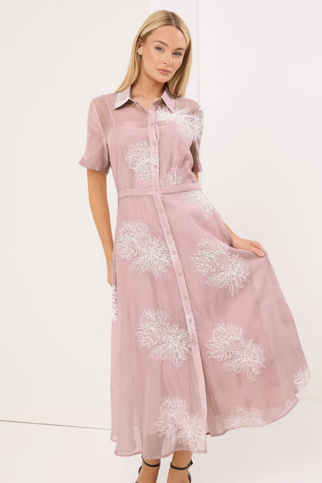 Star By Julien Macdonald Star by Julien Macdonald Women's Embroidered Shirt Dress in Pink - 3