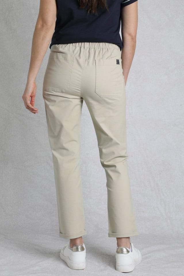 Weird Fish Weird Fish Women's Malorri Chino Trousers in Stone - 3