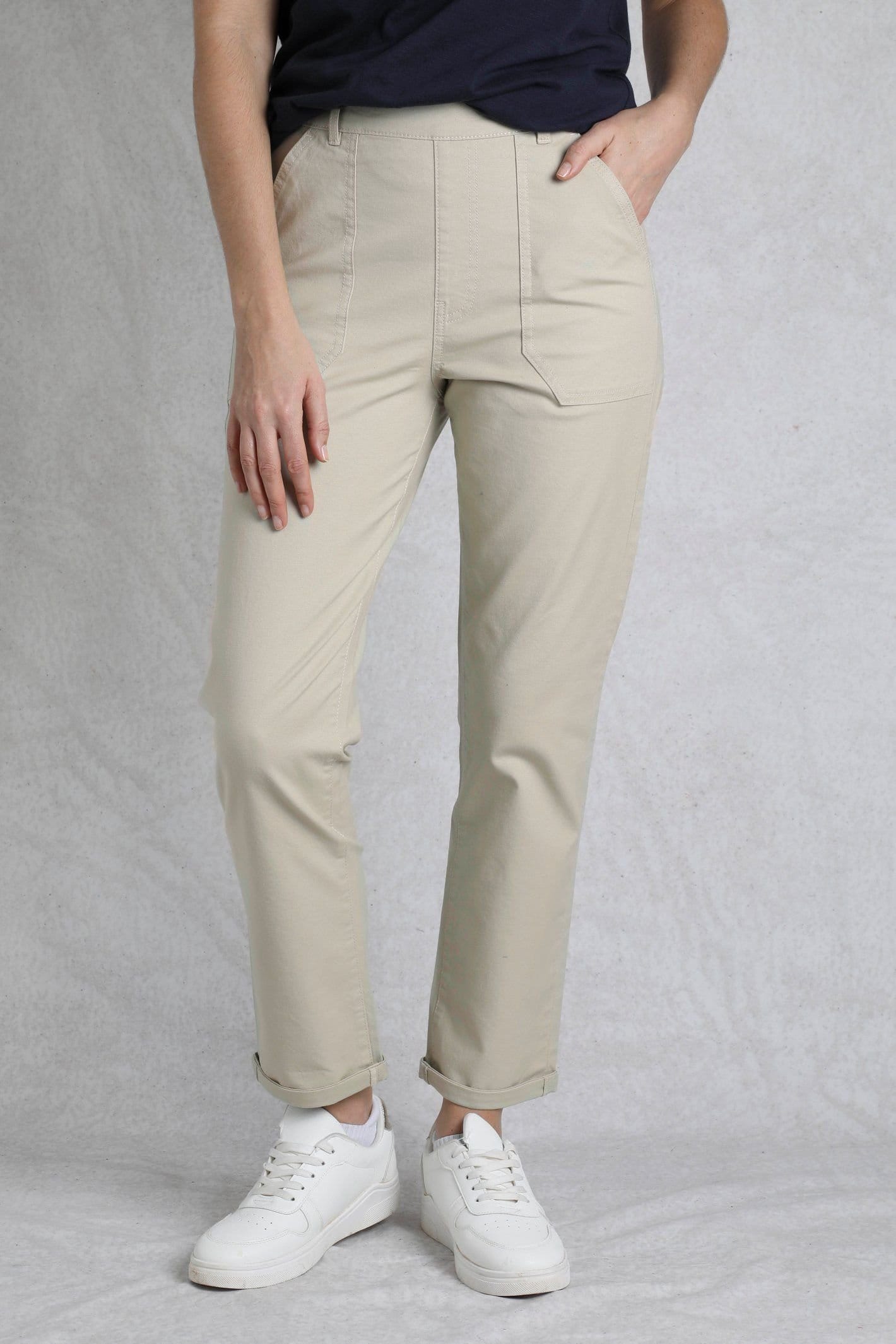 Weird Fish Weird Fish Women's Malorri Chino Trousers in Stone - 4