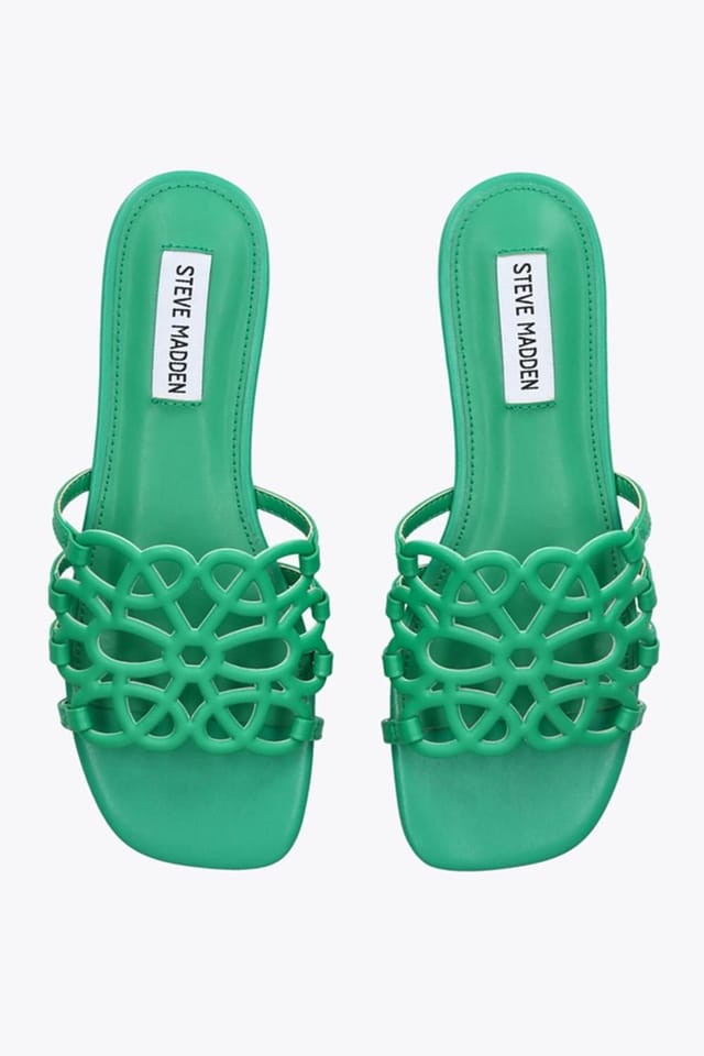Steve Madden STEVE MADDEN Women's 'Lotus Green' Leather Sandals in Green - 2