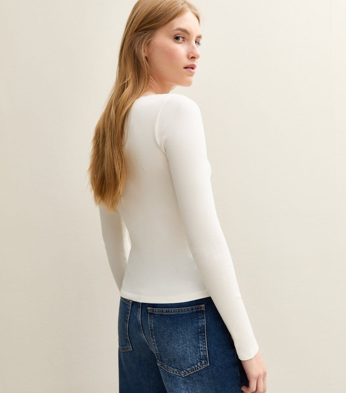 New Look Women's White Lace Trimmed Scoop Neck Top New Look - 4
