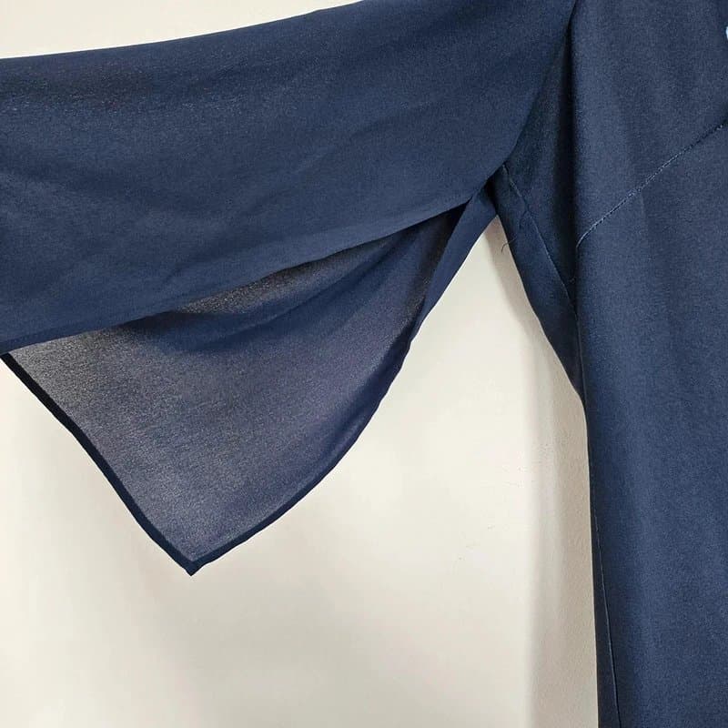 Jacques Vert 20 jacques very blouse blue chiffon floral new navy short sleeve