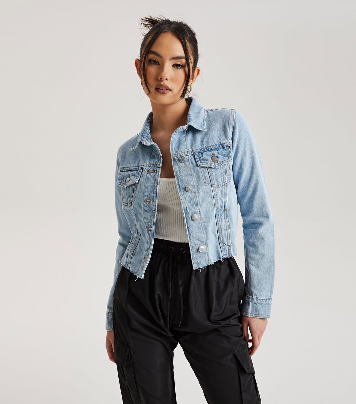 Urban Bliss Urban Bliss Pale Blue Cotton Jacket