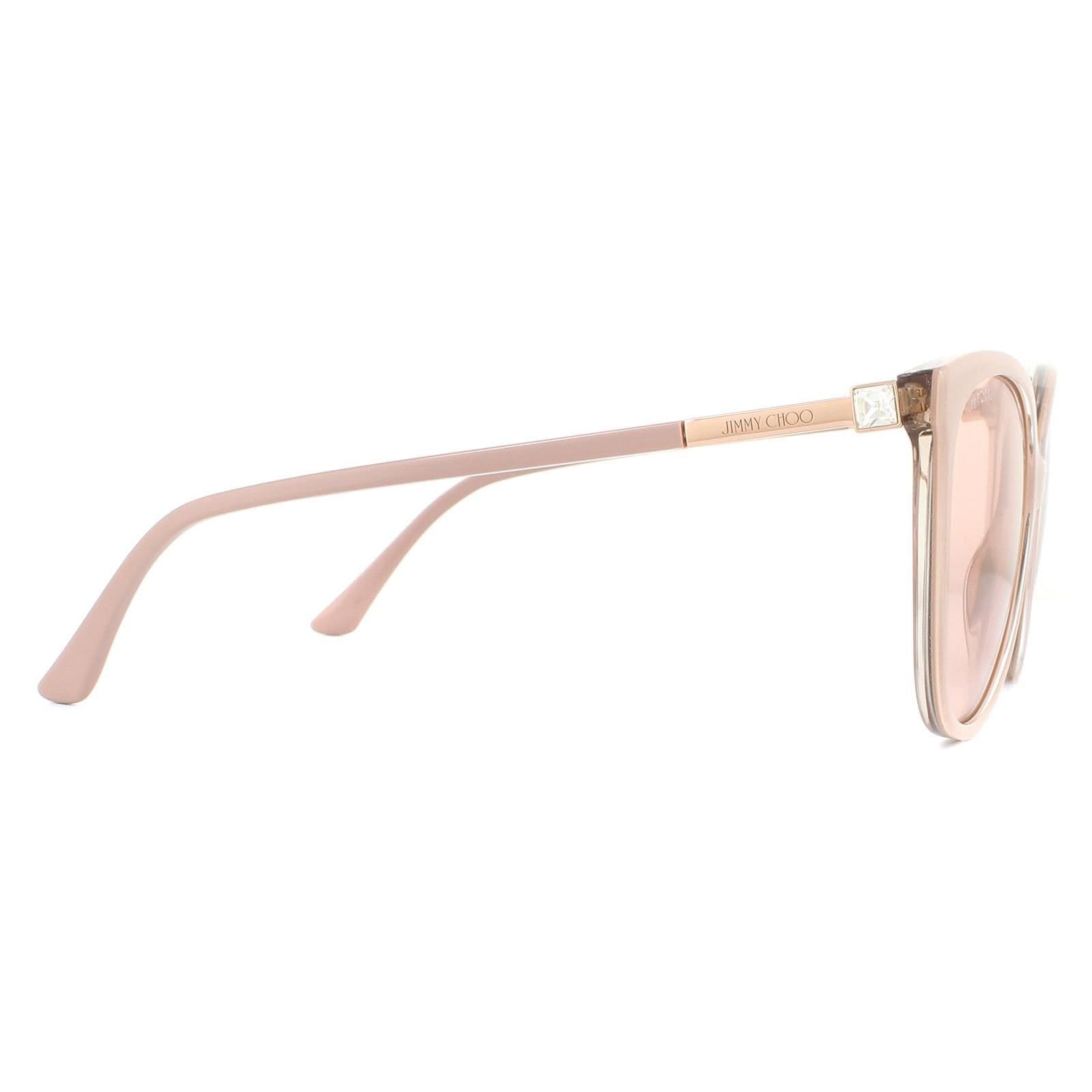 Jimmy Choo Jimmy Choo Women's Cat Eye Nude Glitter Gold Mirror Sunglasses in Pink - 4