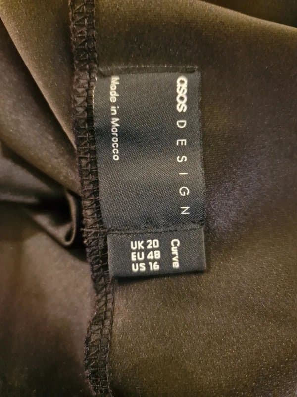 ASOS Design ASOS Design Curve Black Velvet Slip Dress uk 20 Cowl Neck