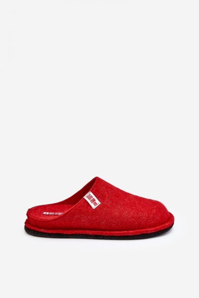 Love Lace Love Lace Women's Big Star Wool Felt Platform Slippers with Logo Comfort Toe in Red - 3