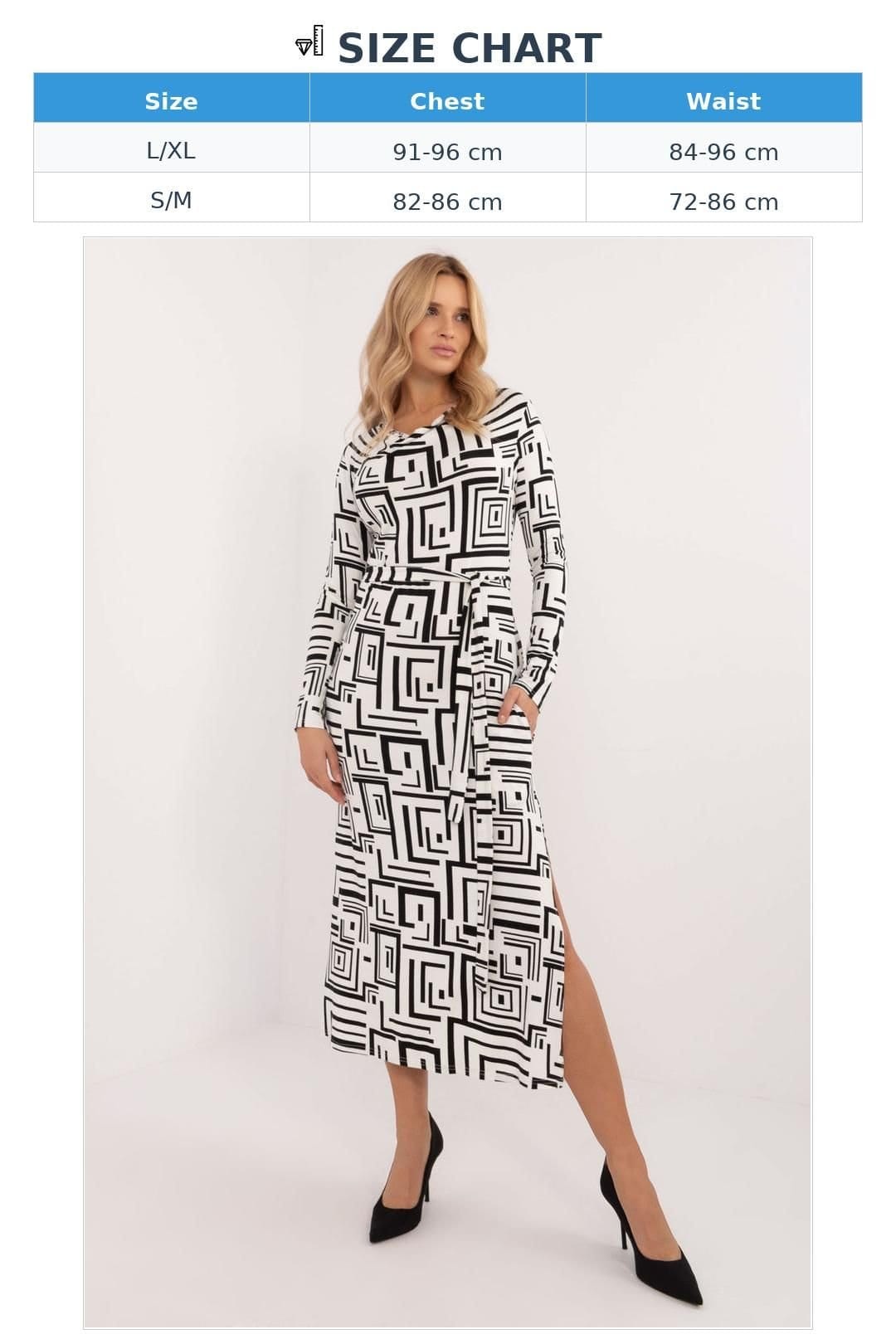 Love Lace Love Lace Women's Everyday Geometric Midi Pencil Dress with Tie Belt in Black - 4