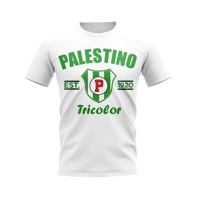 Palestino Palestino Men's Personalised Established Football T-Shirt in White - 2