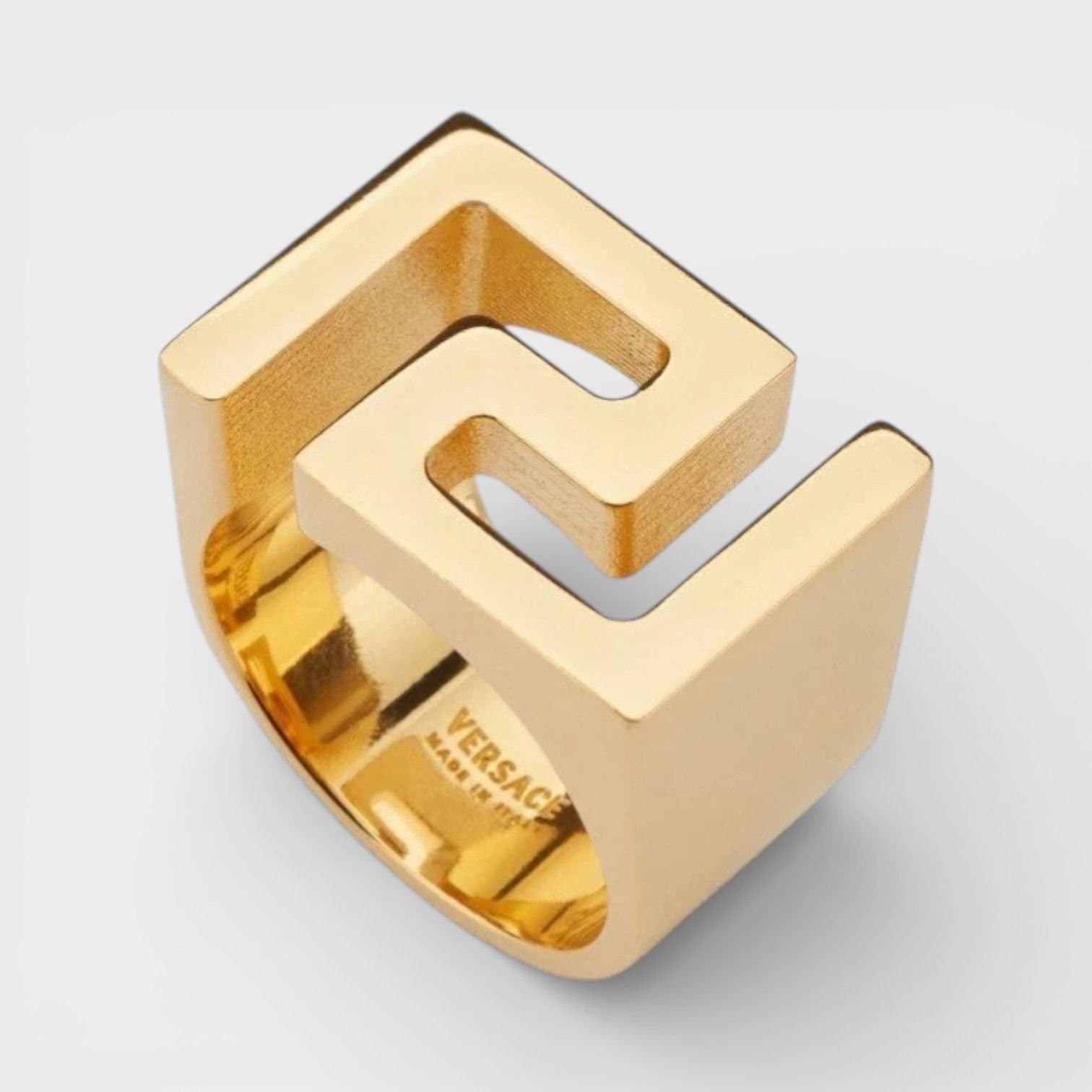 Versace Versace Gold Medusa Head Ring with Strass