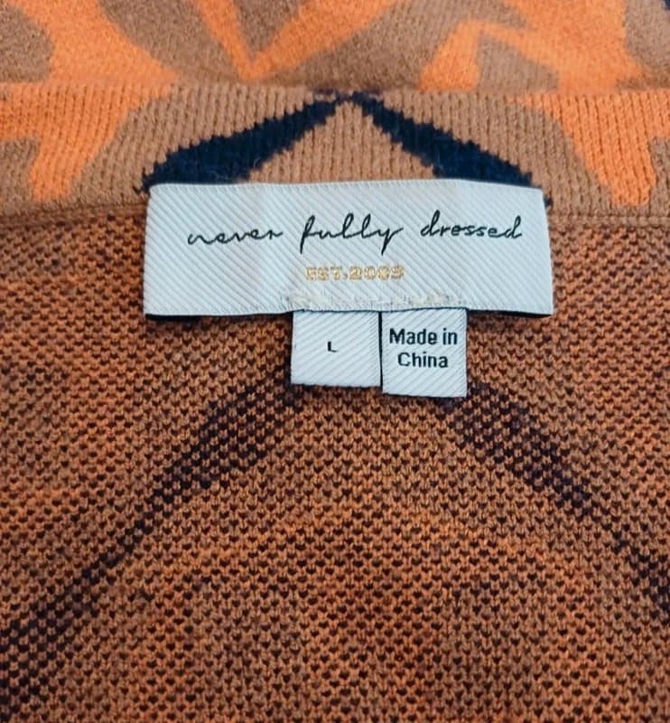 Never Fully Dressed Never Fully Dressed Bella Multicolour Long Cardigan - size L (16/18)