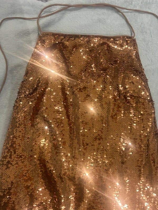 ASOS Asos sequin rose gold/ copper mini dress
