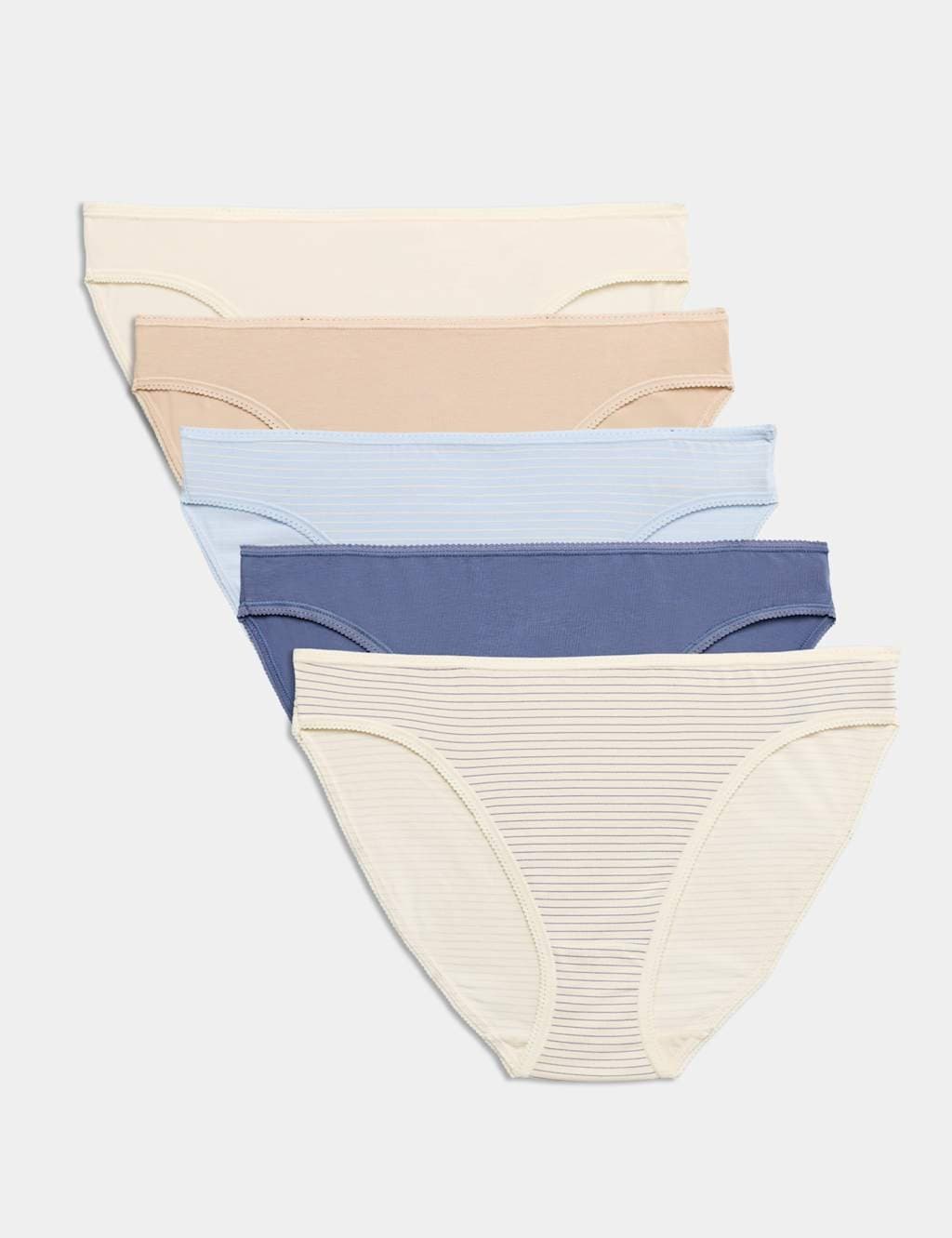 Marks & Spencer M&S 5pk Cotton Rich Lycra® High Leg Knickers Blueberry