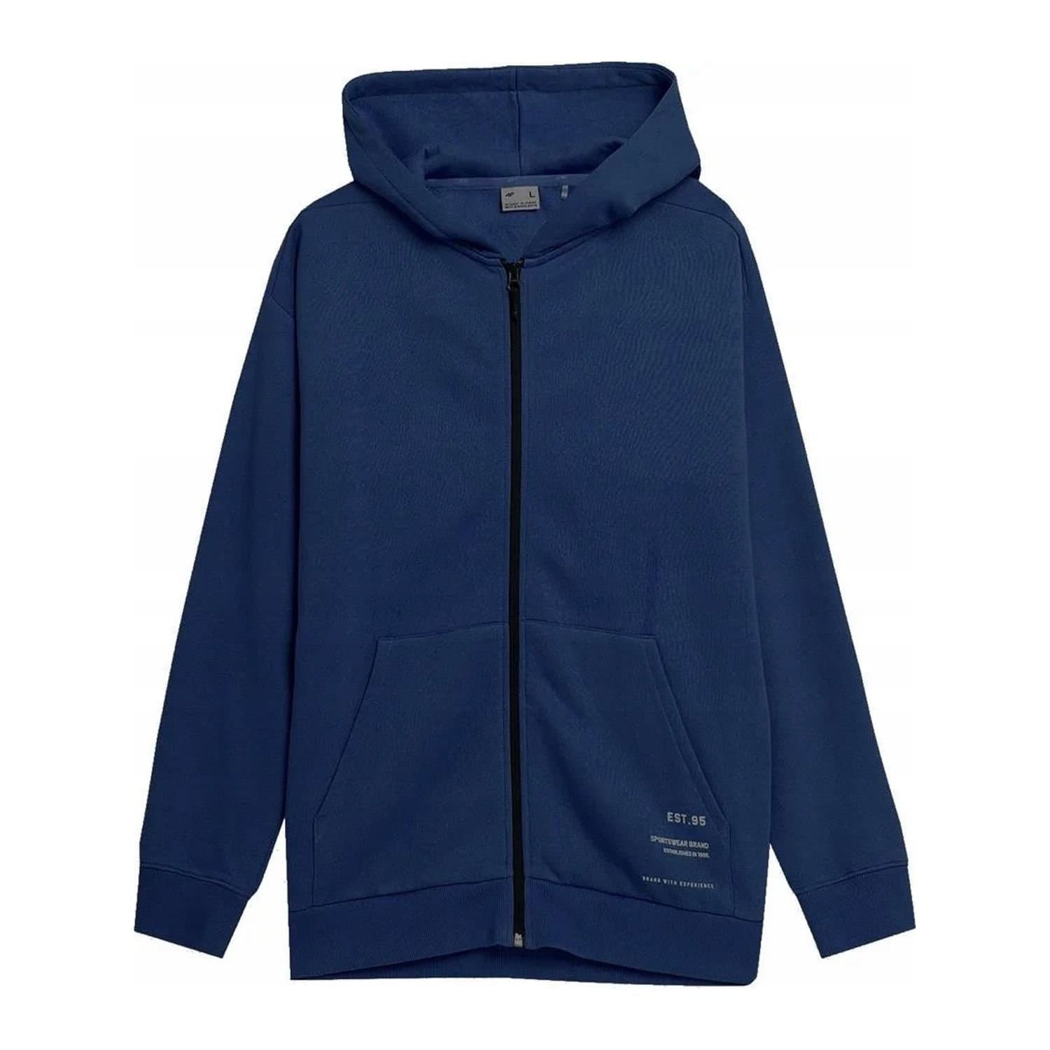 4F 4F Men's SS23TSWSM236 Full Zip Hoodie in Navy