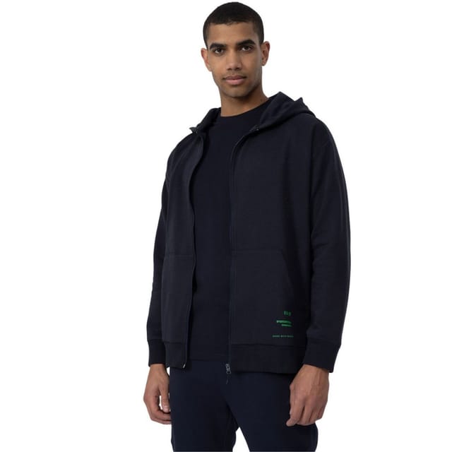 4F 4F Men's SS23TSWSM236 Full Zip Hoodie in Navy - 3