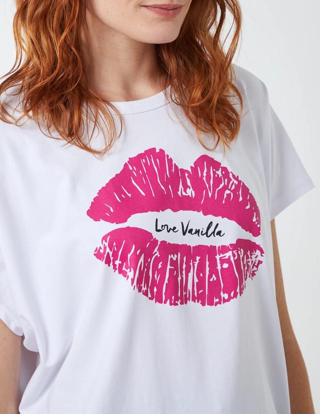 Blue Vanilla Lips High Low Oversized T-Shirt - 2