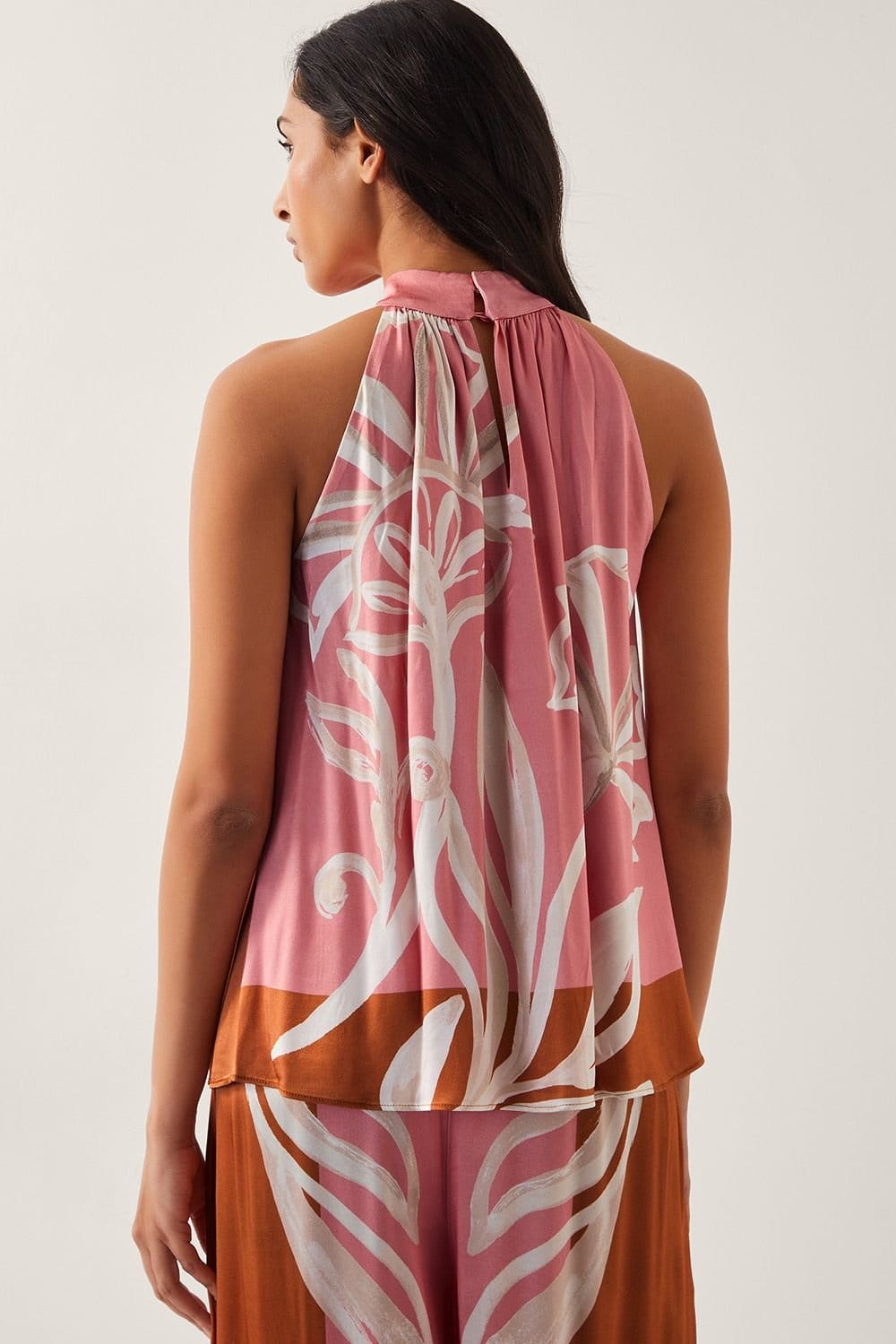 Monsoon Monsoon Women's Tabitha Floral Print Halter Top Pink - 4
