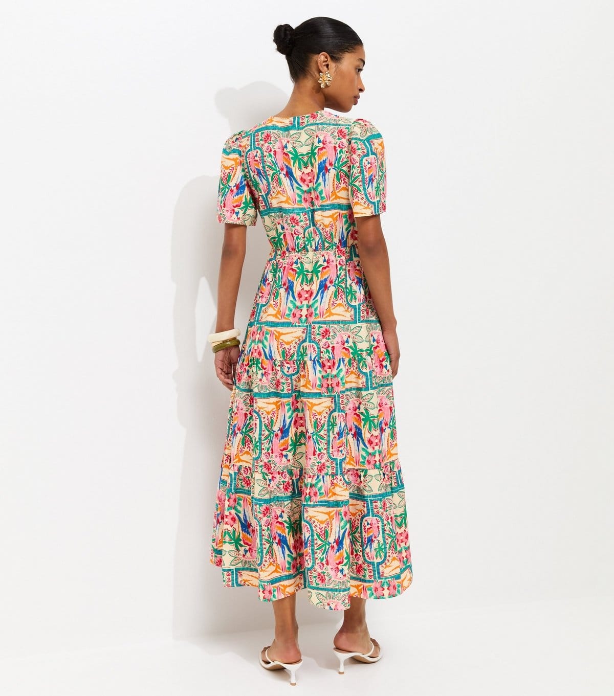 New Look Women's Multicoloured Parrot Print Crepe Wrap Midi Dress New Look - 4
