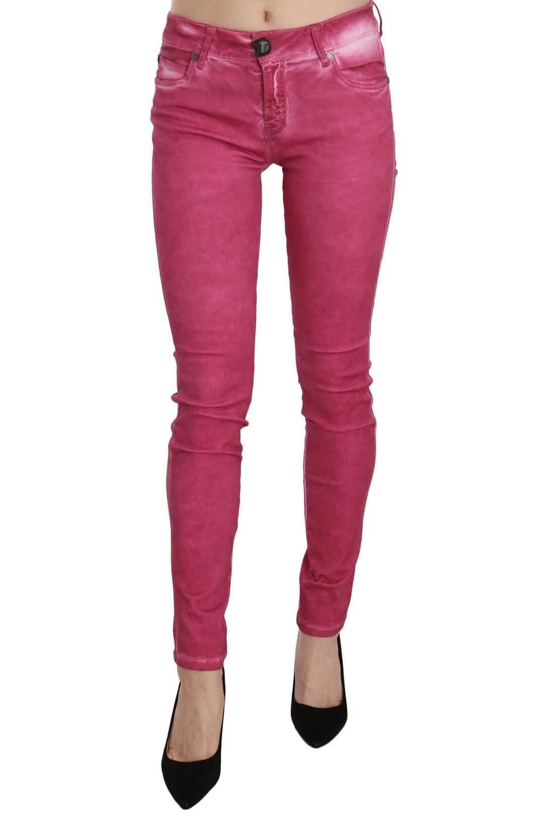 Plein Sud Plein Sud Pink Velvet Skinny Trousers