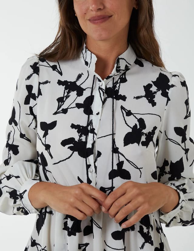 Blue Vanilla Mandarin Collar High Low Mini Dress - 2