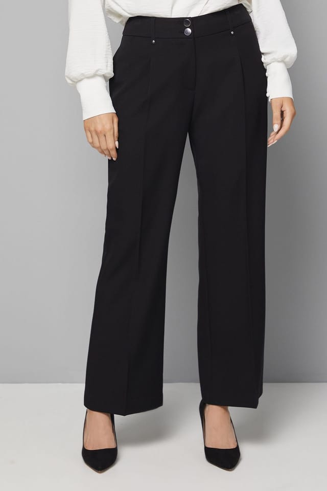 Wallis Wallis Women's Black Smart Wide Leg Trousers - 2