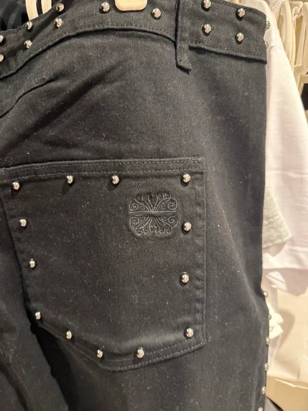 Never Fully Dressed Never Fully Dressed black studded barrel leg jeans