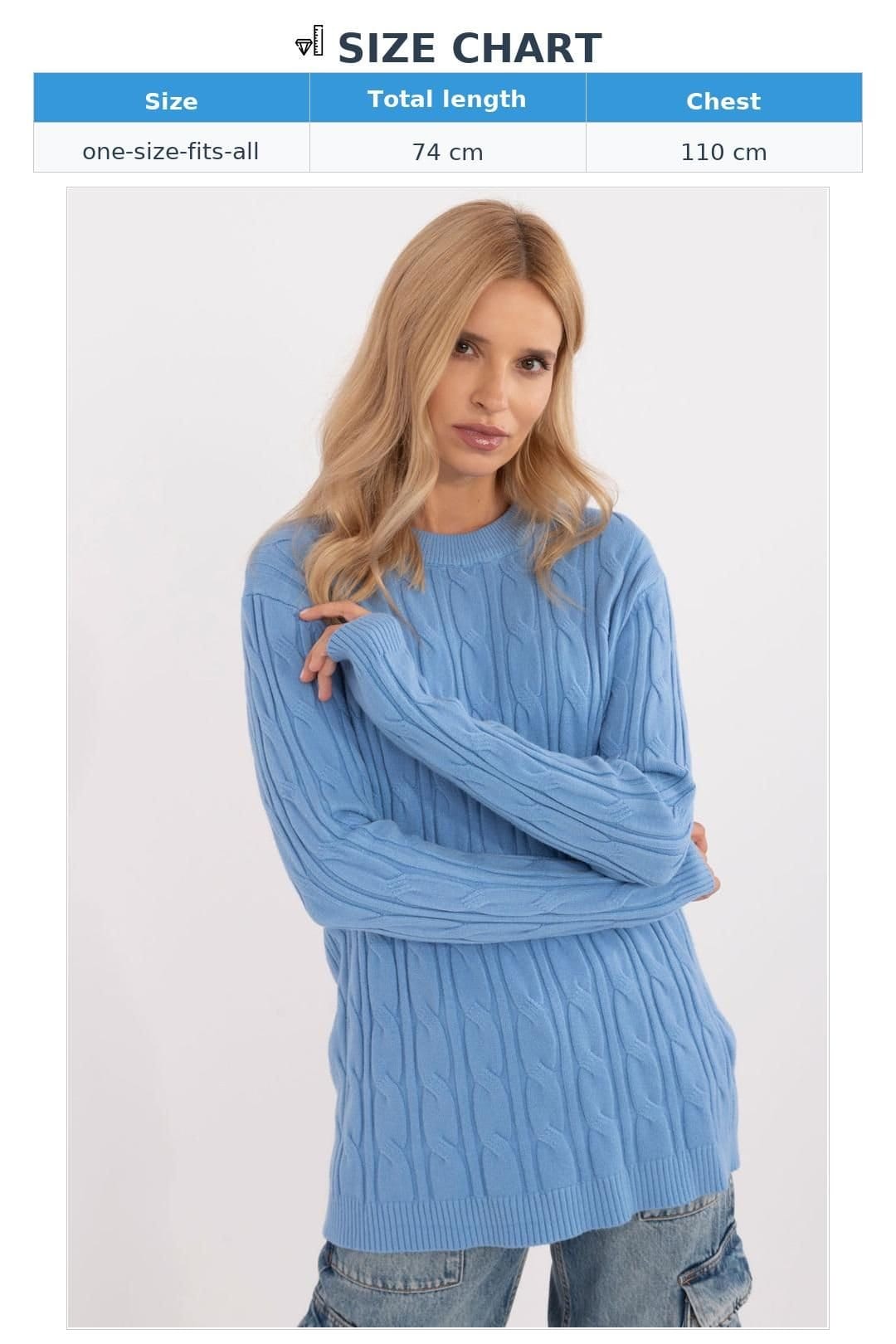 Love Lace Love Lace Women's Textured Viscose Nylon PBT Casual Sweater in Blue - 4