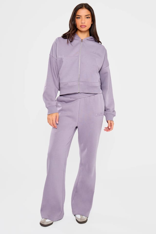 Kaiia Kaiia Embossed Bubble Logo Flared Joggers Dusk - 3