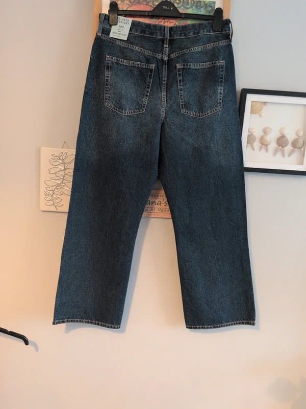 River Island Navy Sequin and Gems relaxed fit straight leg jeans