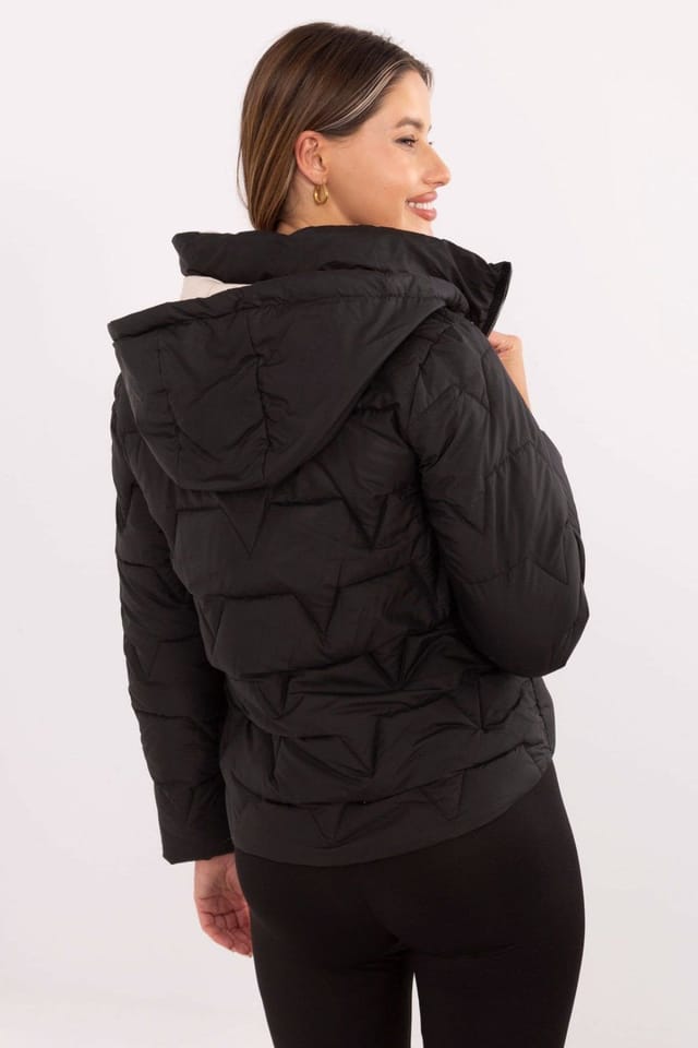 Love Lace Love Lace Women's Detachable Hood Quilted Down Jacket in Black - 3