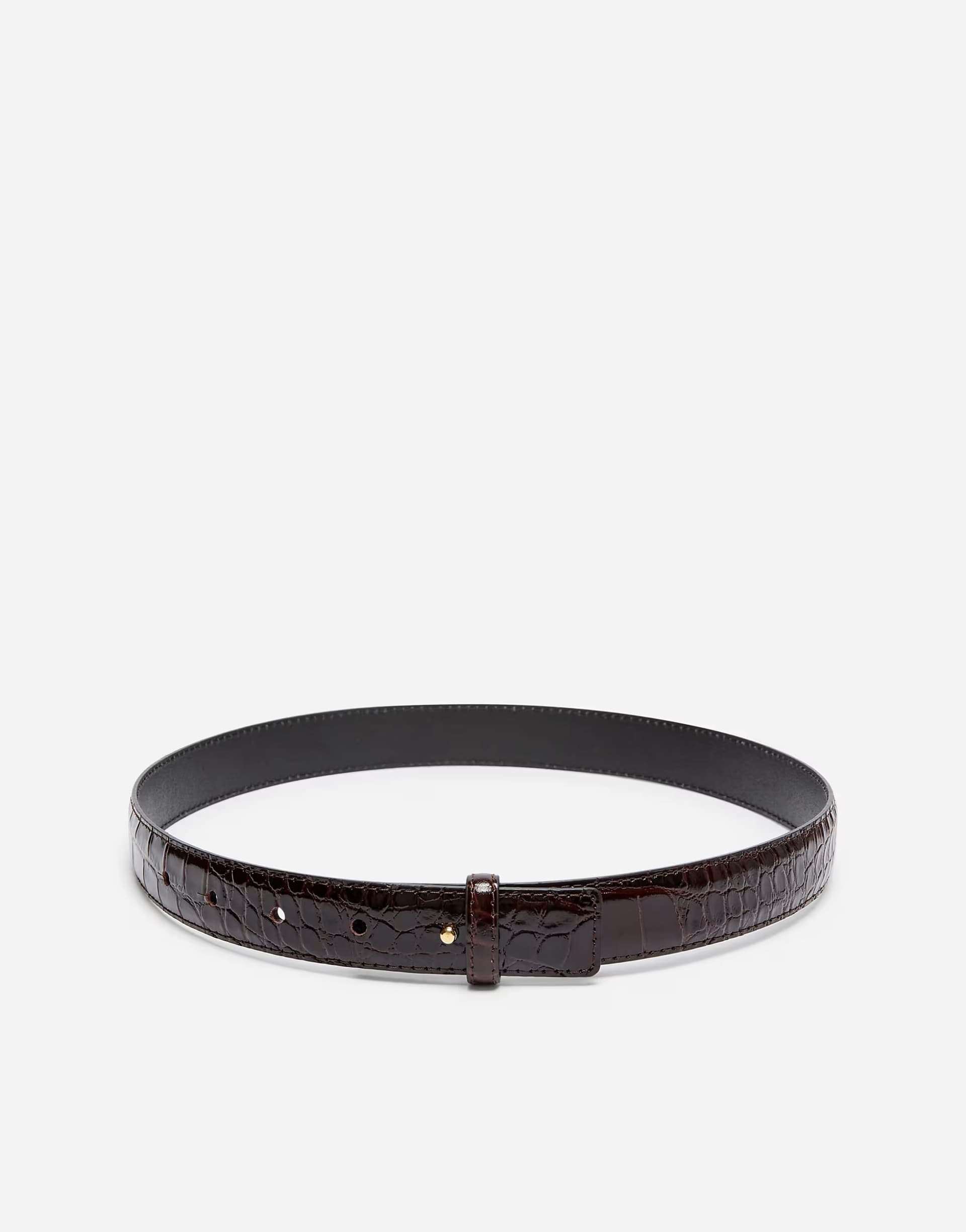 ASOS ARKET real pure leather belt with croc details in brown