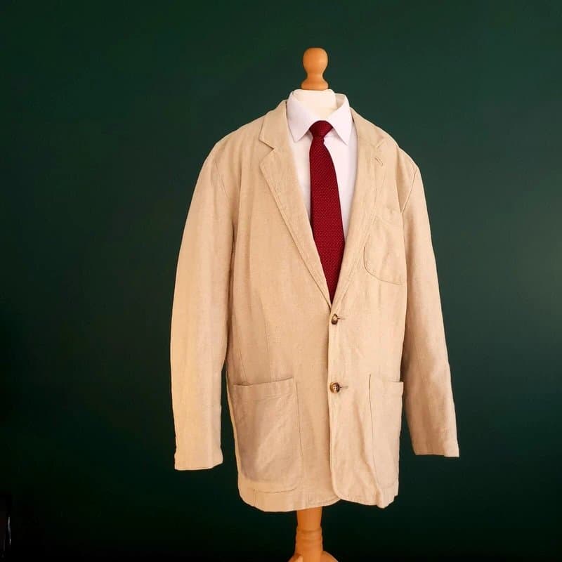 Orvis Orvis Linen Blazer Jacket Menss 40R Regular Fit Beige Cotton Blend Sport Coat