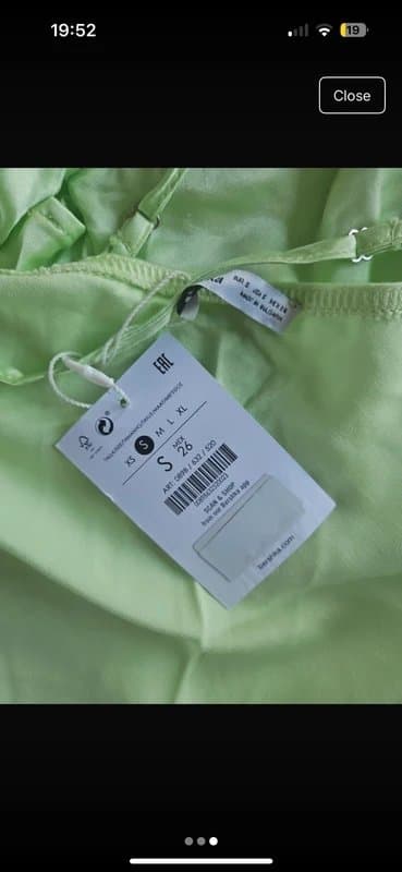 Bershka Lime green satin long dress